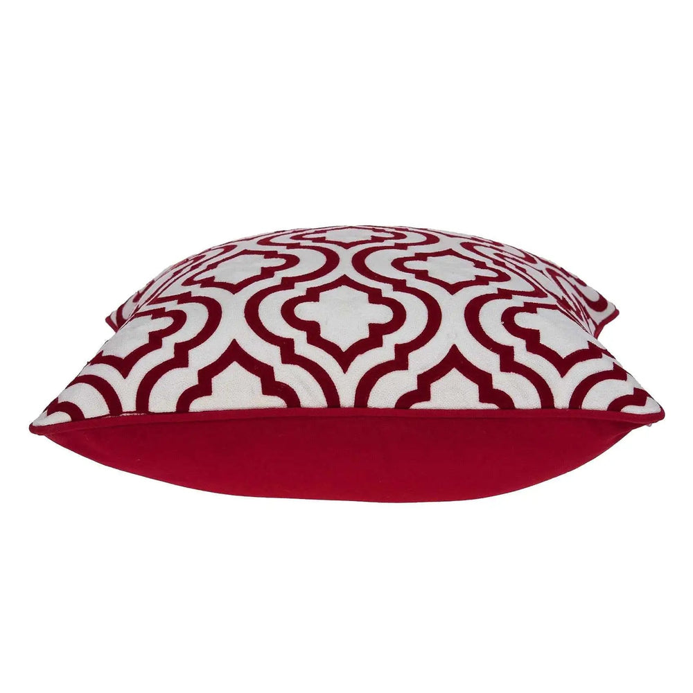 20" X 7" X 20" Transitional Red And White Accent Pillow Cover With Poly Insert - Homeroots - Flyclothing LLC
