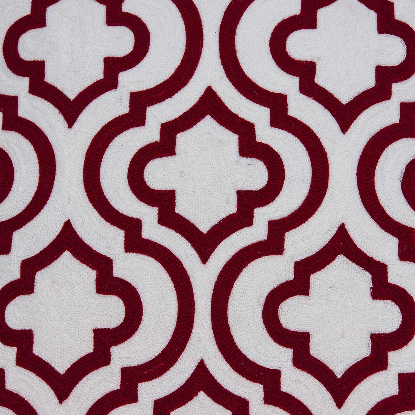 20" X 7" X 20" Transitional Red And White Accent Pillow Cover With Poly Insert - Homeroots - Flyclothing LLC