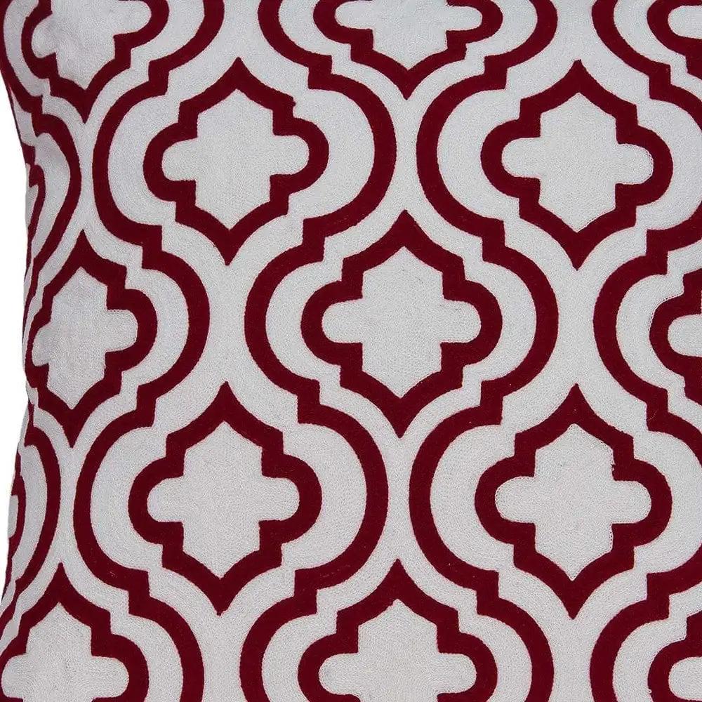20" X 7" X 20" Transitional Red And White Accent Pillow Cover With Poly Insert - Homeroots - Flyclothing LLC