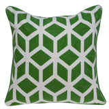 20" X 7" X 20" Transitional Green And White Pillow Cover With Poly Insert - Homeroots