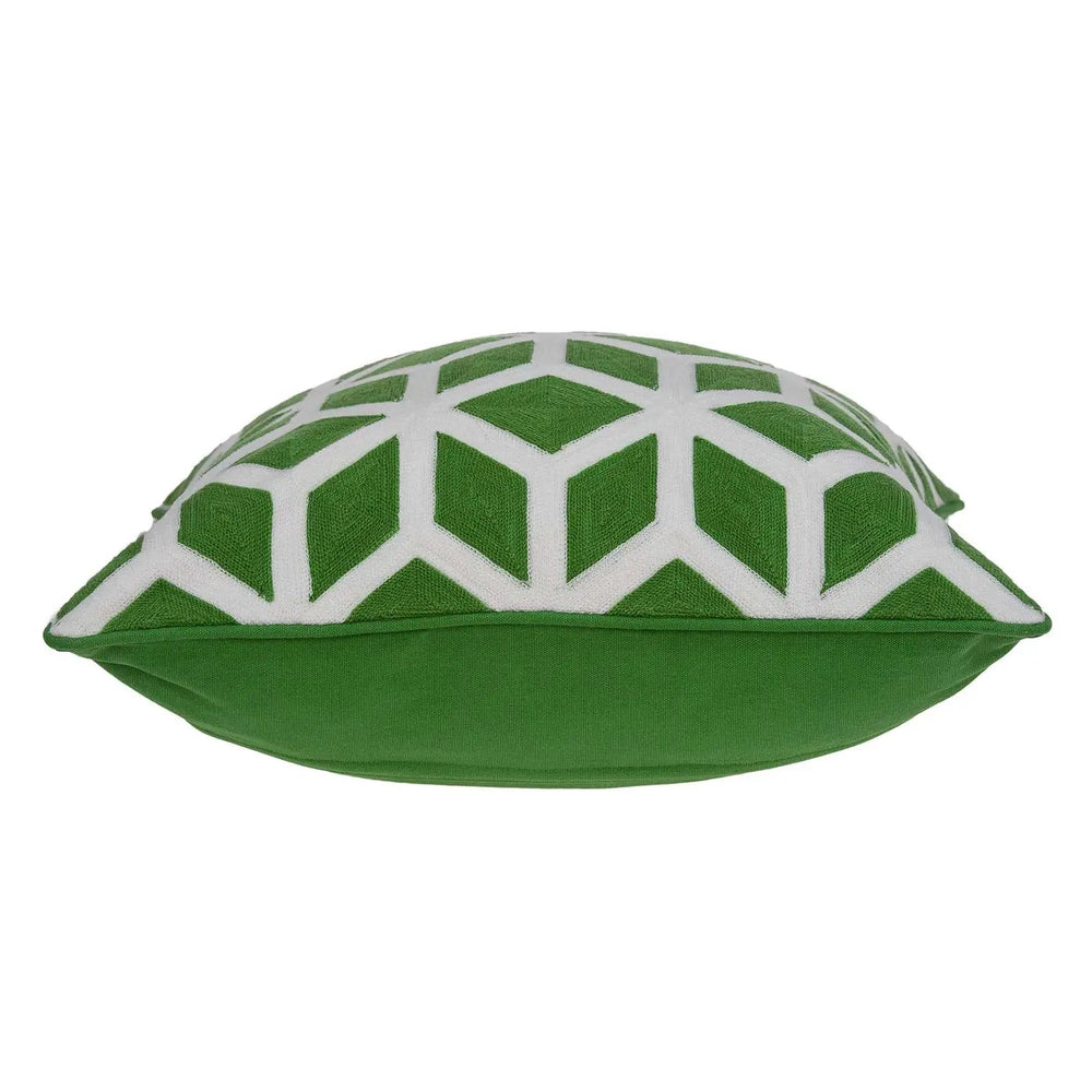 20" X 7" X 20" Transitional Green And White Pillow Cover With Poly Insert - Homeroots - Flyclothing LLC