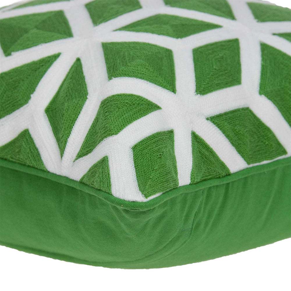 20" X 7" X 20" Transitional Green And White Pillow Cover With Poly Insert - Homeroots - Flyclothing LLC