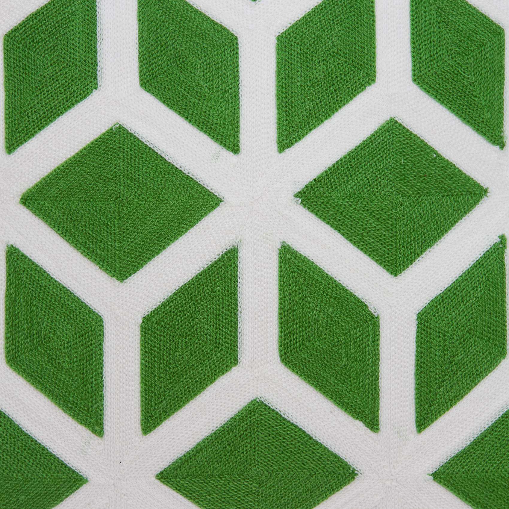20" X 7" X 20" Transitional Green And White Pillow Cover With Poly Insert - Homeroots - Flyclothing LLC