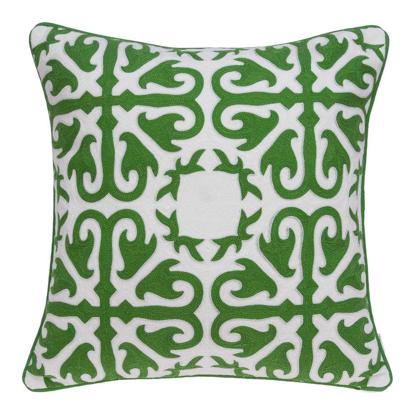 20" X 7" X 20" Traditional Green And White Accent Pillow Cover With Poly Insert - Homeroots - Flyclothing LLC