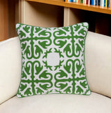 20" X 7" X 20" Traditional Green And White Accent Pillow Cover With Poly Insert - Homeroots - Flyclothing LLC
