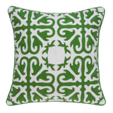 20" X 7" X 20" Traditional Green And White Accent Pillow Cover With Poly Insert - Homeroots
