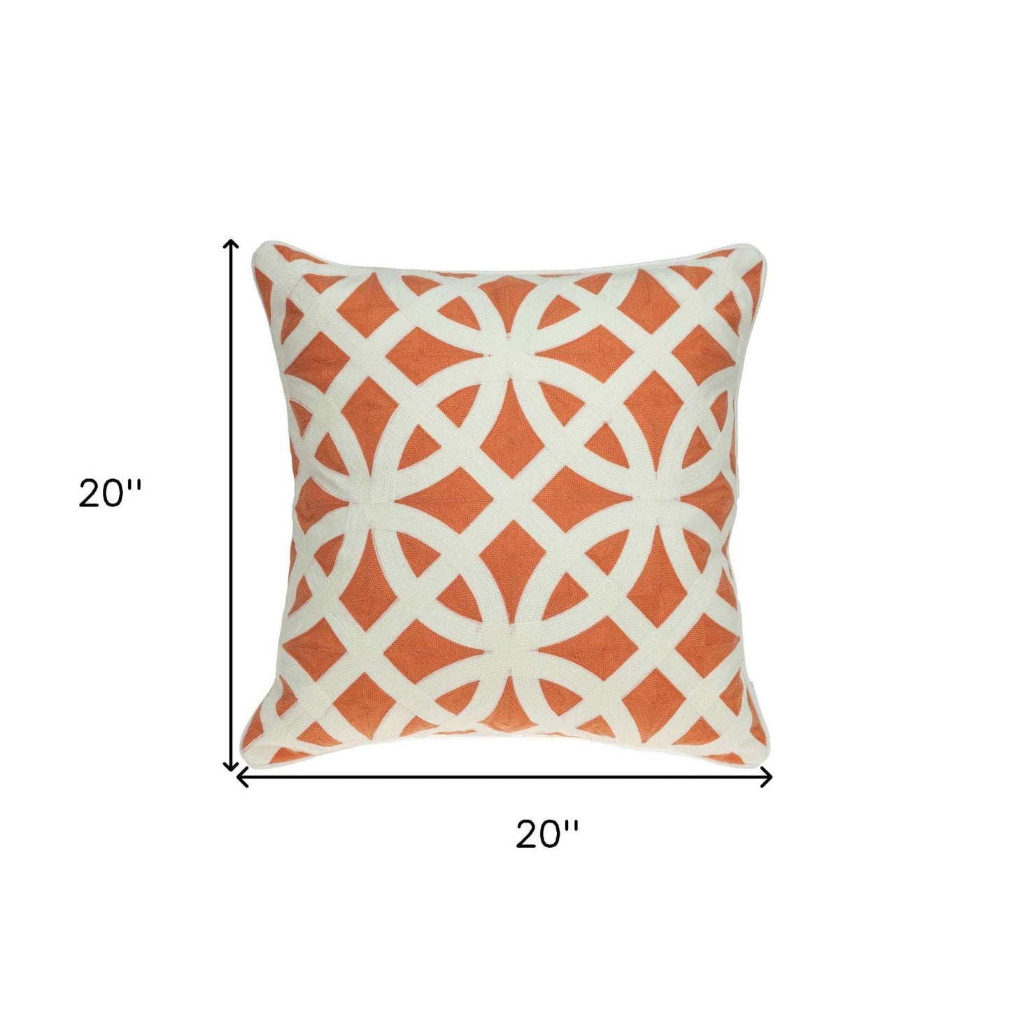 20" X 7" X 20" Transitional Orange Pillow Cover With Poly Insert - Homeroots - Flyclothing LLC