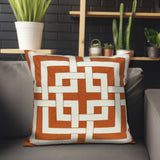 20" X 7" X 20" Transitional Orange And Off White Pillow Cover With Poly Insert - Homeroots - Flyclothing LLC