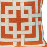 20" X 7" X 20" Transitional Orange And Off White Pillow Cover With Poly Insert - Homeroots