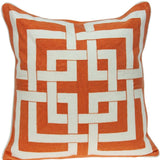 20" X 7" X 20" Transitional Orange And Off White Pillow Cover With Poly Insert - Homeroots - Flyclothing LLC
