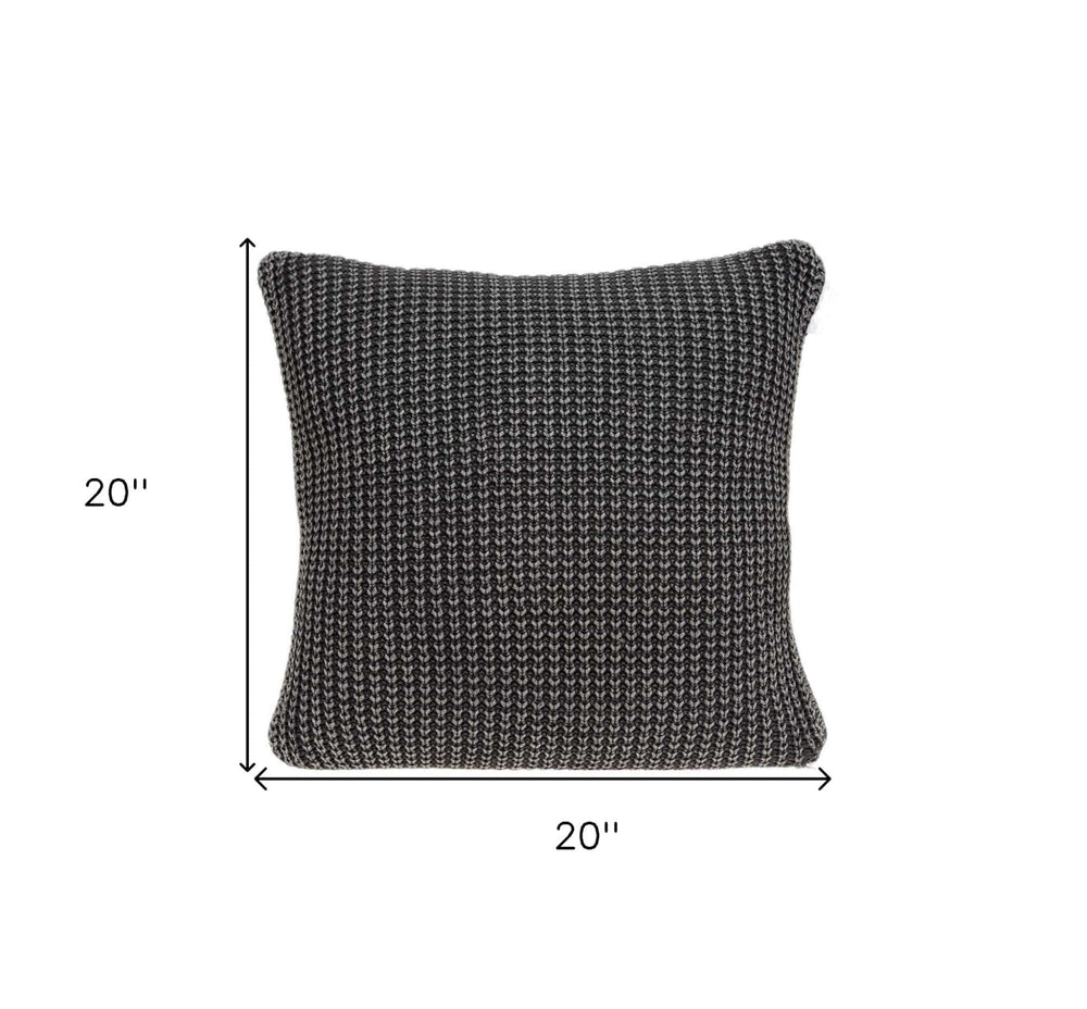 20" X 7" X 20" Transitional Charcoal Pillow Cover With Poly Insert - Homeroots - Flyclothing LLC