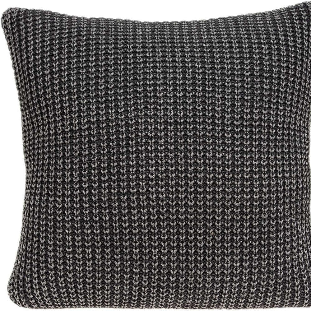 20" X 7" X 20" Transitional Charcoal Pillow Cover With Poly Insert - Homeroots - Flyclothing LLC