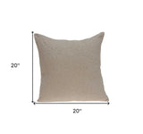 20" X 7" X 20" Elegant Transitional Tan Pillow Cover With Poly Insert - Homeroots