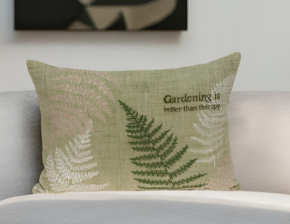 20" X 6" X 14" Tropical Green Pillow Cover With Poly Insert - Homeroots