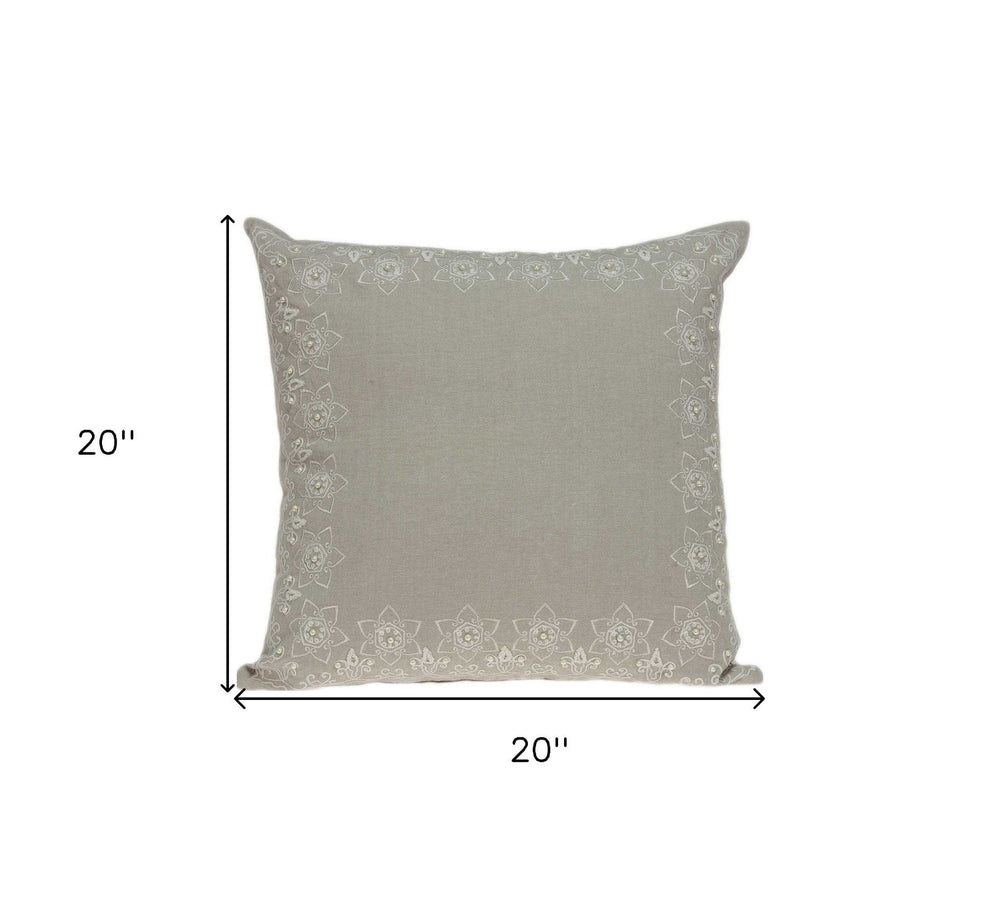 20" X 7" X 20" Decorative Transitional Beige Pillow Cover With Poly Insert - Homeroots - Flyclothing LLC