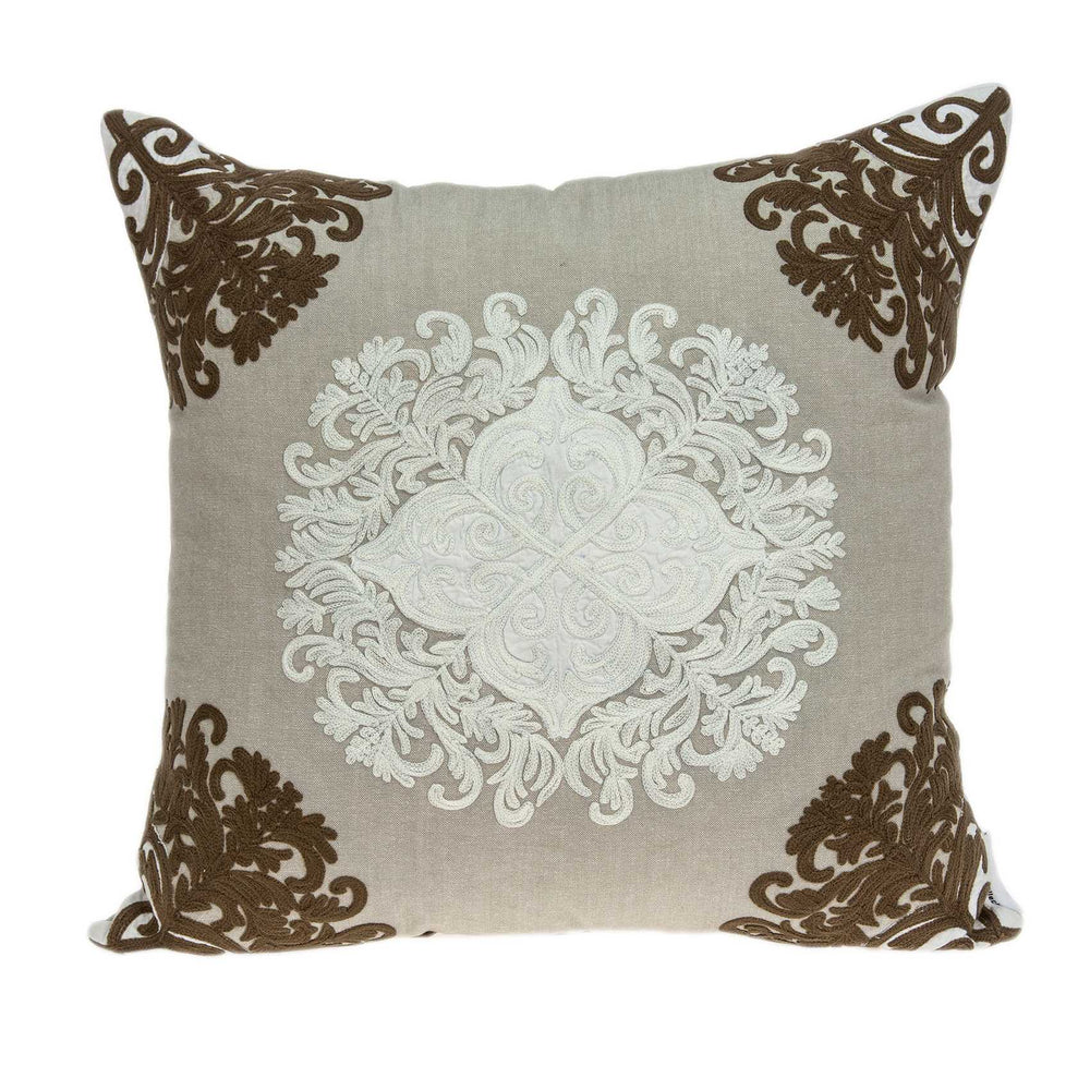 20" X 7" X 20" Traditional Beige Pillow Cover With Poly Insert - Homeroots - Flyclothing LLC