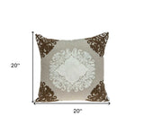 20" X 7" X 20" Traditional Beige Pillow Cover With Poly Insert - Homeroots