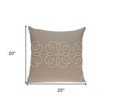 20" X 7" X 20" Stunning Transitional Tan Cotton Pillow Cover With Poly Insert - Homeroots