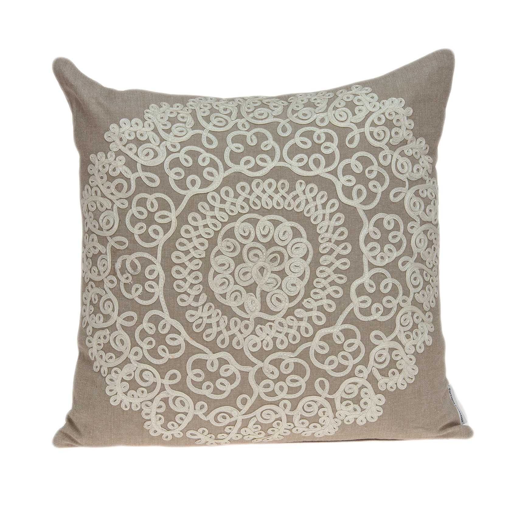 20" X 7" X 20" Traditional Tan Pillow Cover With Poly Insert - Homeroots - Flyclothing LLC