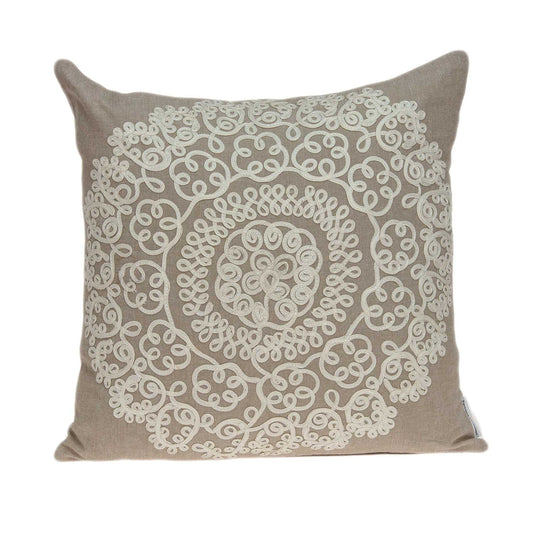 20" X 7" X 20" Traditional Tan Pillow Cover With Poly Insert - Homeroots