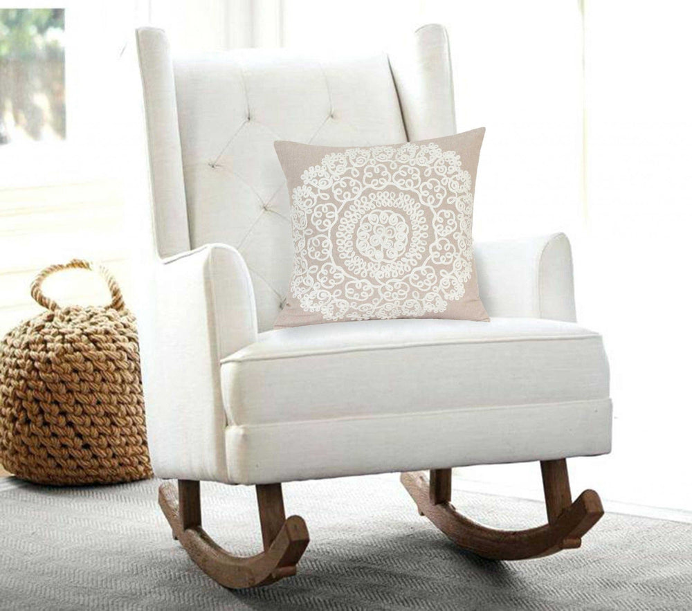 20" X 7" X 20" Traditional Tan Pillow Cover With Poly Insert - Homeroots - Flyclothing LLC