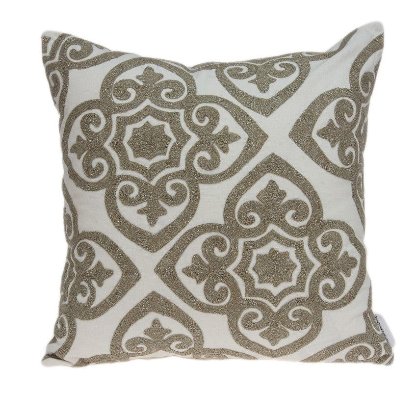 20" X 7" X 20" Bling Ivory Pillow Cover With Poly Insert - Homeroots - Flyclothing LLC