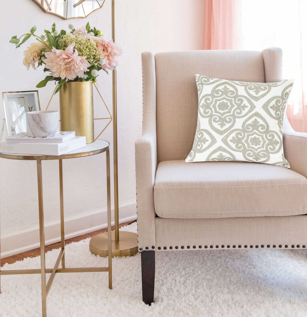 20" X 7" X 20" Bling Ivory Pillow Cover With Poly Insert - Homeroots - Flyclothing LLC