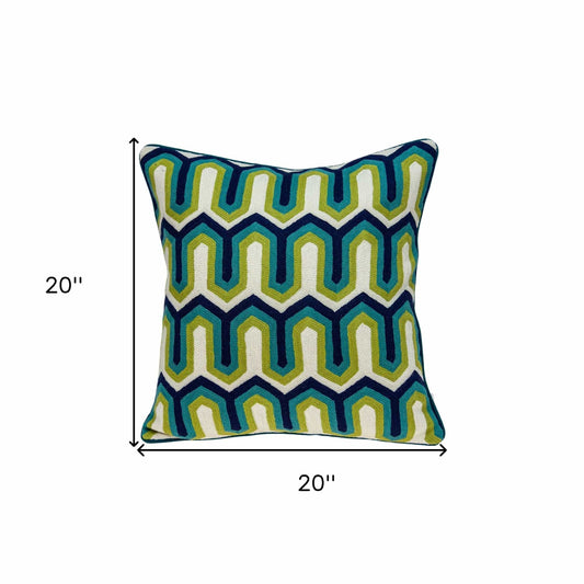 20" X 7" X 20" Handmade Transitional Multicolored Pillow Cover With Poly Insert - Homeroots