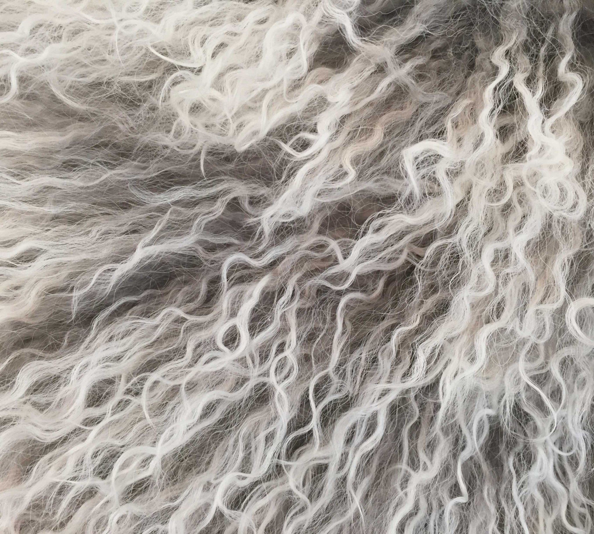 17" Grey Genuine Tibetan Lamb Fur Pillow With Microsuede Backing - Homeroots - Flyclothing LLC