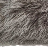 17" Grey Genuine Tibetan Lamb Fur Pillow With Microsuede Backing - Homeroots
