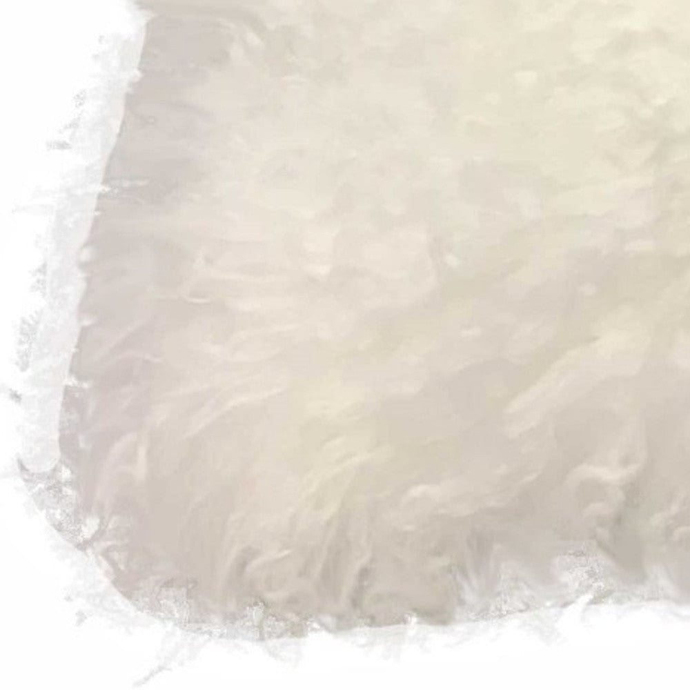 17" Bright White Genuine Tibetan Lamb Fur Pillow With Microsuede Backing - Homeroots - Flyclothing LLC