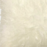 20" Creamy Genuine Tibetan Lamb Fur Pillow With Microsuede Backing - Homeroots