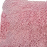 15" X 25" Pink Lambswool Down Throw Pillow - Homeroots