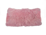 15" X 25" Pink Lambswool Down Throw Pillow - Homeroots
