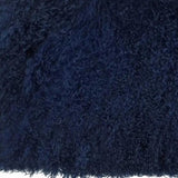 17" Navy Blue Genuine Tibetan Lamb Fur Pillow With Microsuede Backing - Homeroots