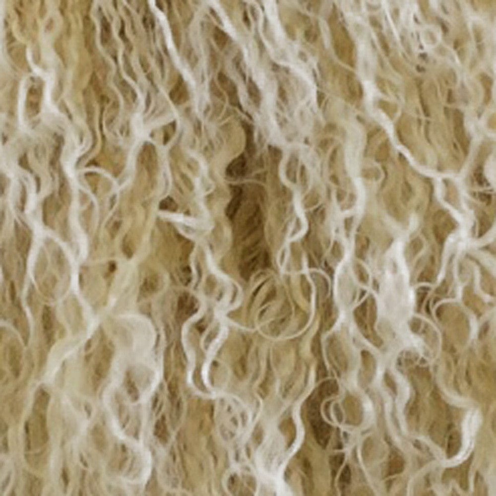 20" Gold Genuine Tibetan Lamb Fur Pillow With Microsuede Backing - Homeroots - Flyclothing LLC