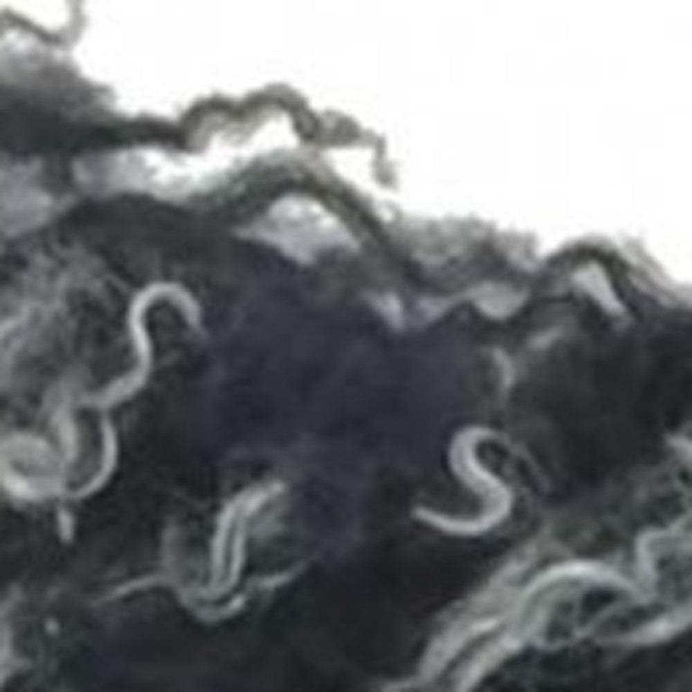 20" Black White Genuine Tibetan Lamb Fur Pillow With Microsuede Backing - Homeroots - Flyclothing LLC
