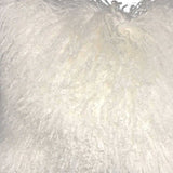 24" Bright White Genuine Tibetan Lamb Fur Pillow With Microsuede Backing - Homeroots