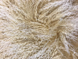 24" Gold Genuine Tibetan Lamb Fur Pillow With Microsuede Backing - Homeroots