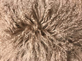 24" Beige Genuine Tibetan Lamb Fur Pillow With Microsuede Backing - Homeroots - Flyclothing LLC