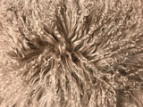 24" Beige Genuine Tibetan Lamb Fur Pillow With Microsuede Backing - Homeroots - Flyclothing LLC