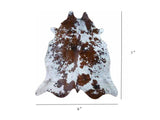 6 Ft Brown And White Brindled Cowhide Rug - Homeroots - Flyclothing LLC