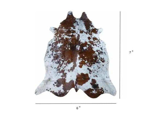 6 Ft Brown And White Brindled Cowhide Rug - Homeroots - Flyclothing LLC