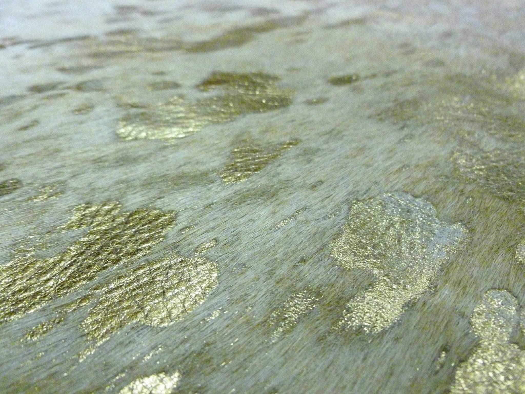 6 Ft Gold Devore Brindled Cowhide Rug - Homeroots - Flyclothing LLC