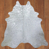 6 Ft Silver Devore Brindled Cowhide Rug - Homeroots