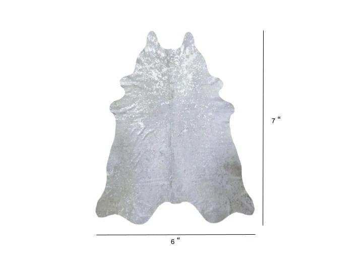 6 Ft Silver Devore Brindled Cowhide Rug - Homeroots - Flyclothing LLC