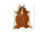 6 Ft Hereford Brindled Cowhide Rug - Homeroots