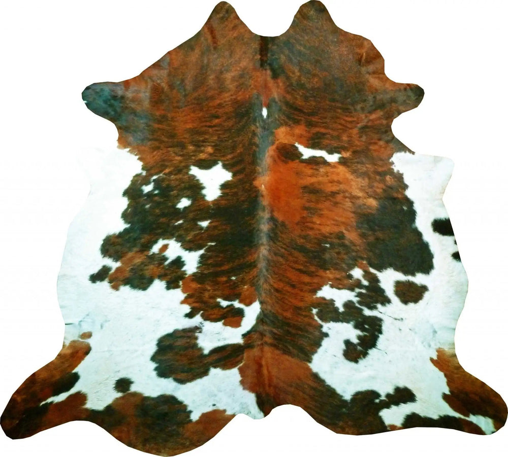6 Ft Tri-Colored Brindled Cowhide Rug - Homeroots