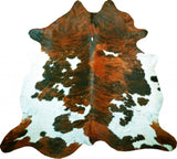 6 Ft Tri-Colored Brindled Cowhide Rug - Homeroots
