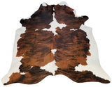 6 Ft Tri-Colored Brindled Cowhide Rug - Homeroots